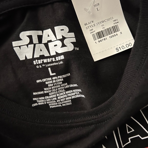 Star Wars Darth Vader Death Star Long Sleeve Graphic T-Shirt - Boys Large - Picture 3 of 4